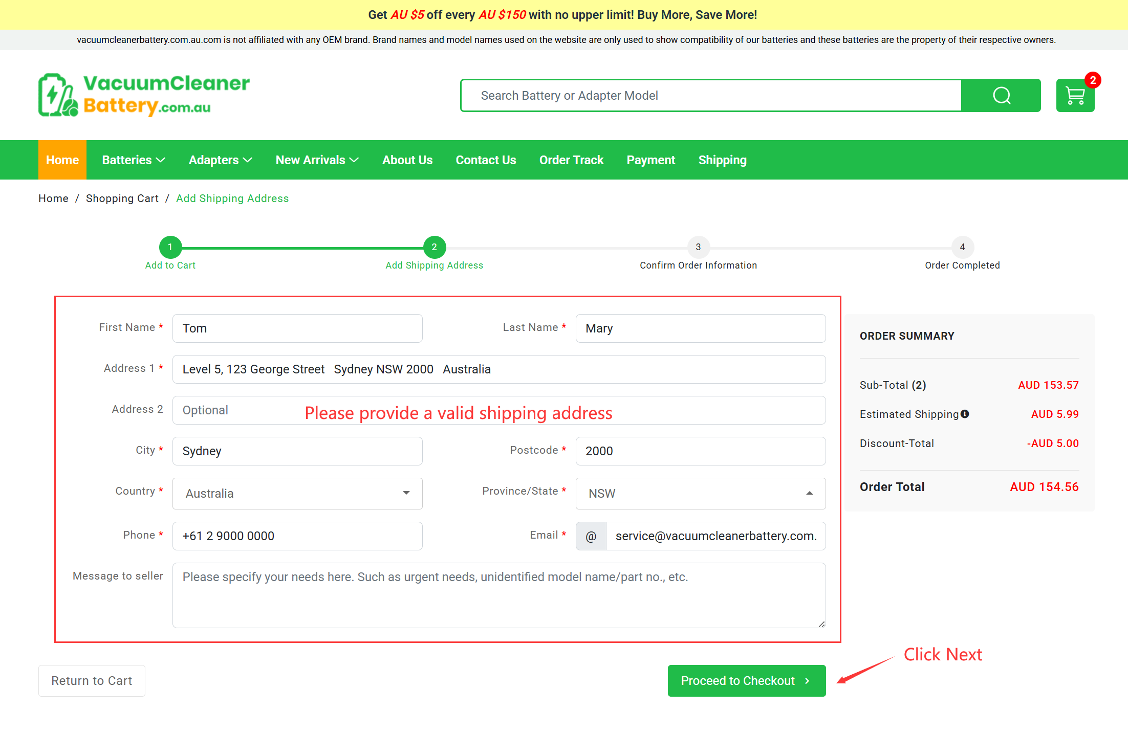 Add Shipping Address