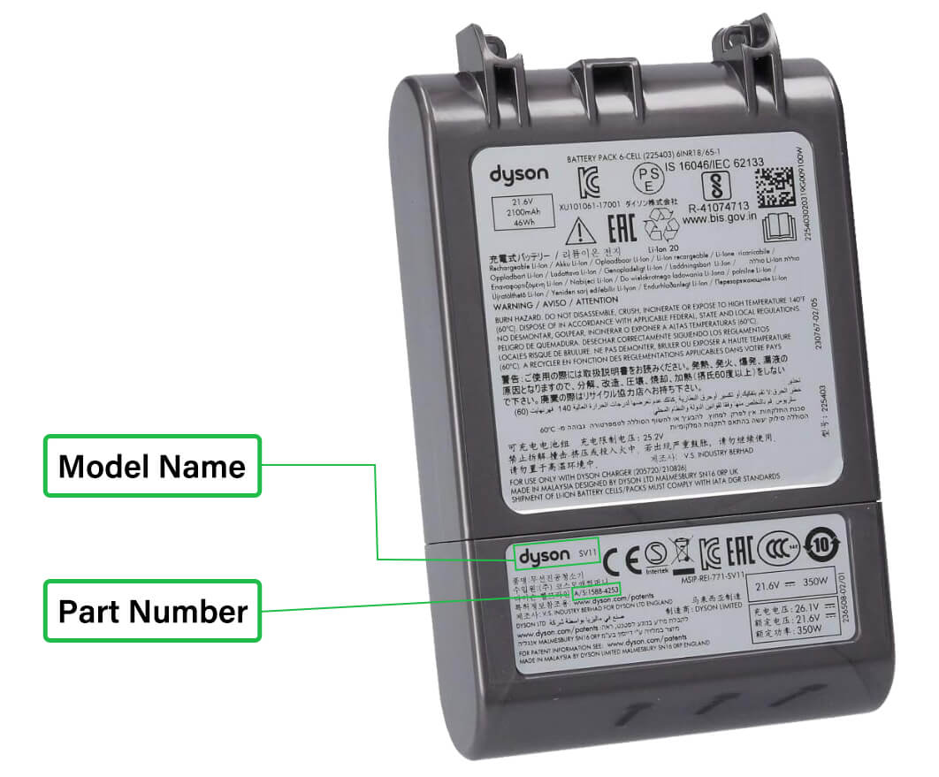 Find battery part no 1